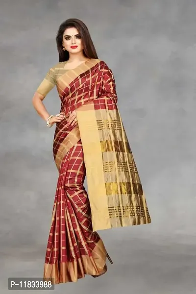 Beautiful Art Silk Saree with Blouse Piece-thumb2