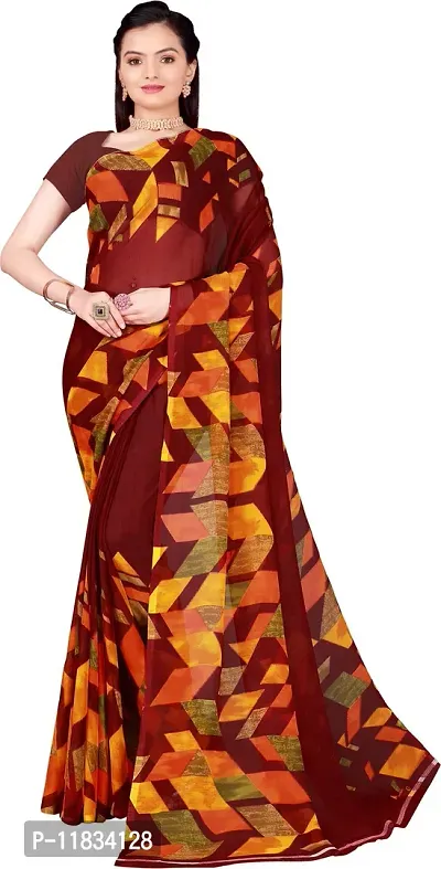 Beautiful Georgette Saree with Blouse Piece-thumb0