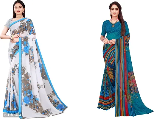 Beautiful Georgette Saree with Blouse Piece Pack Of 2