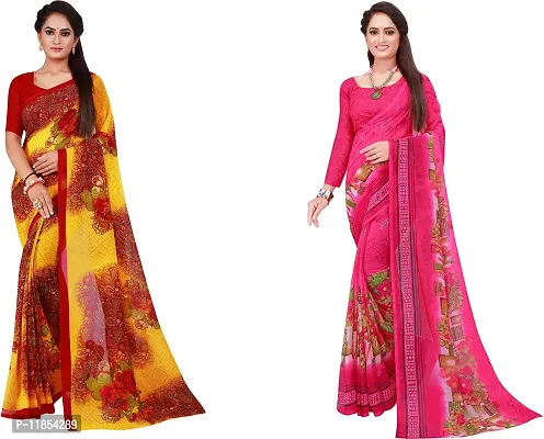 Beautiful Georgette Saree With Blouse Piece Pack Of 2