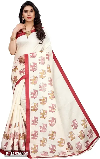 Beautiful Art Silk Saree with Blouse Piece