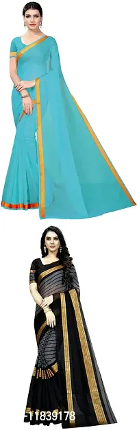 Beautiful Art Silk Saree With Blouse Piece Pack Of 2-thumb0