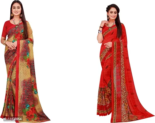 Beautiful Georgette Saree with Blouse Piece Pack Of 2