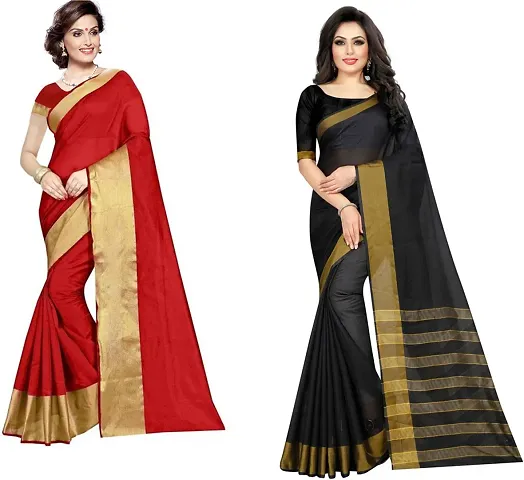 Hot Selling Cotton Silk Saree with Blouse piece 