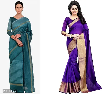 Beautiful Georgette Saree with Blouse Piece Pack Of 2-thumb0