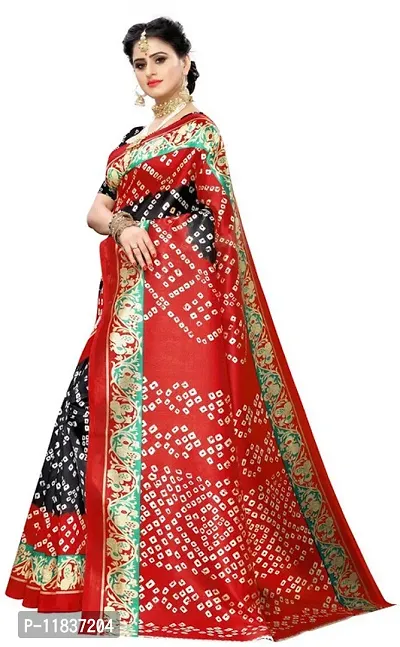 Beautiful Art Silk Saree with Blouse Piece-thumb2