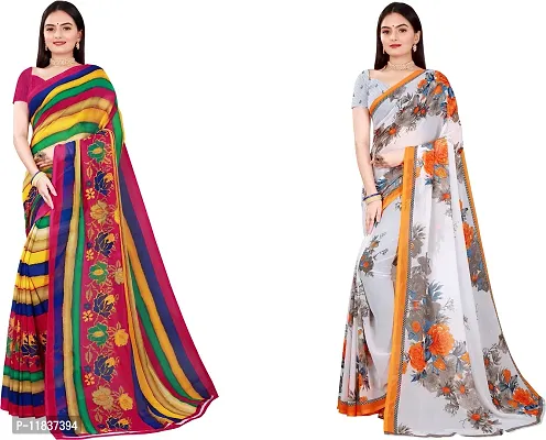 Beautiful Georgette Saree with Blouse Piece Pack Of 2