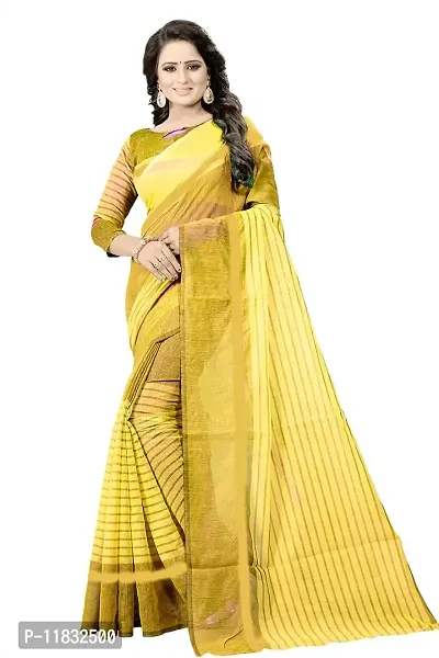 Beautiful Cotton Silk Saree with Blouse Piece-thumb0