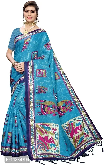 Beautiful Art Silk Saree with Blouse piece-thumb0