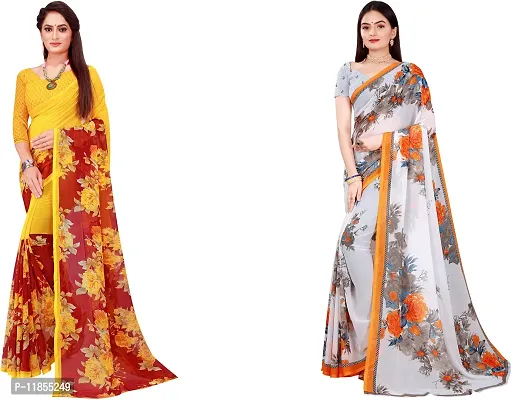 Beautiful Georgette Saree With Blouse Piece Pack Of 2-thumb0