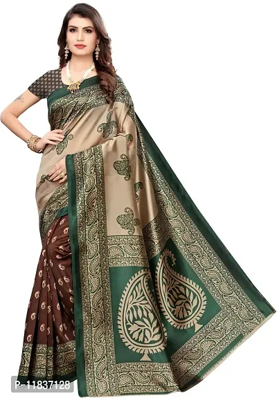 Beautiful Art Silk Saree with Blouse Piece-thumb0