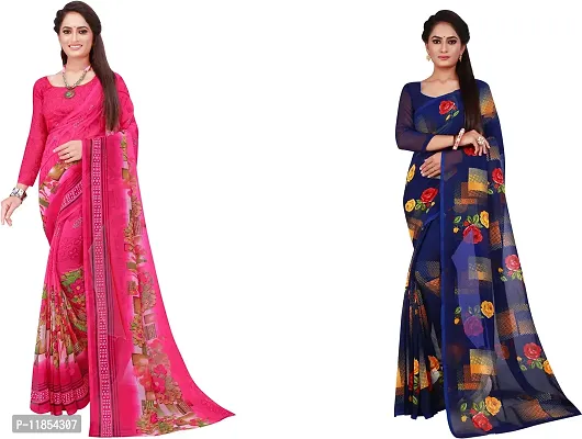 Beautiful Georgette Saree With Blouse Piece Pack Of 2-thumb0