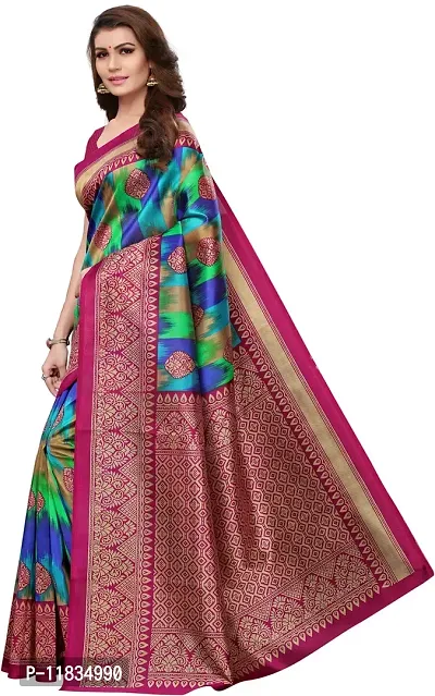 Beautiful Art Silk Saree with Blouse Piece-thumb2