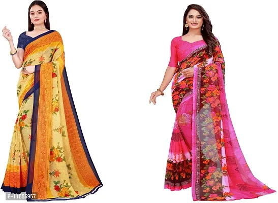 Beautiful Georgette Saree With Blouse Piece Pack Of 2-thumb0