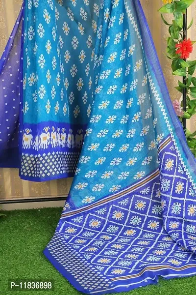 Beautiful Art Silk Saree with Blouse Piece-thumb2