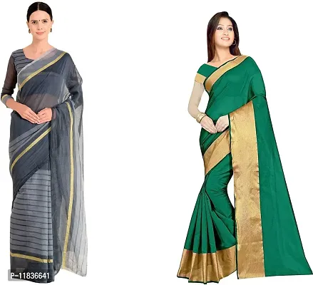 Beautiful Georgette Saree with Blouse Piece Pack Of 2-thumb0