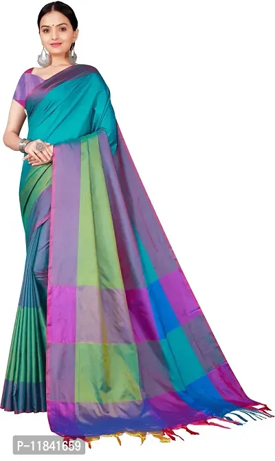 Beautiful Cotton Silk Saree with Blouse piece-thumb0