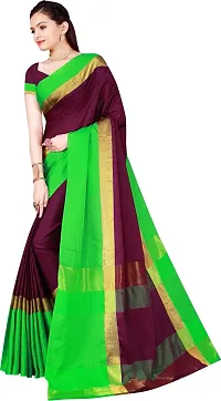 Beautiful Cotton Silk Saree with Blouse Piece-thumb1