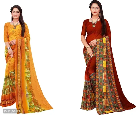 Beautiful Georgette Saree With Blouse Piece Pack Of 2-thumb0