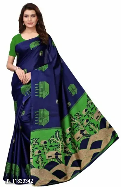 Beautiful Art Silk Saree with Blouse piece-thumb0