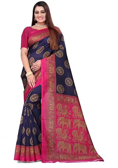 Elegant Art Silk Saree with Blouse piece 