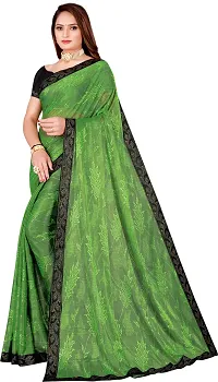 Beautiful Lycra Saree with Blouse Piece-thumb1