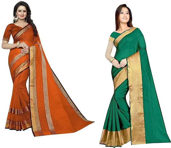 Hot Selling Cotton Silk Saree with Blouse piece 