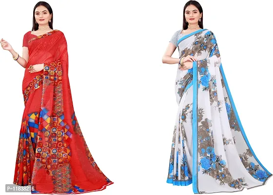 Beautiful Georgette Saree with Blouse Piece Pack Of 2