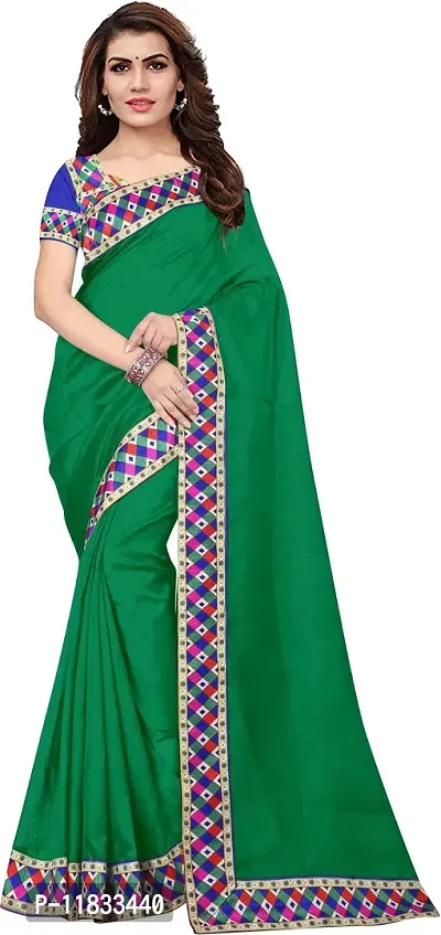 Beautiful Silk Blend Saree with Blouse Piece-thumb0