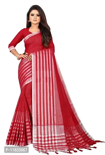 Beautiful Silk Blend Saree with Blouse Piece-thumb0