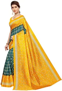 Beautiful Art Silk Saree with Blouse Piece-thumb1