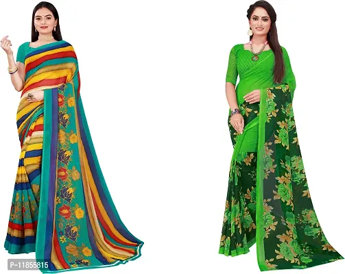 Beautiful Georgette Saree With Blouse Piece Pack Of 2-thumb0