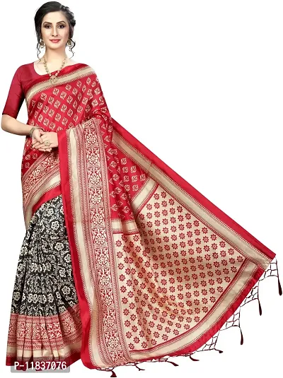 Beautiful Art Silk Saree with Blouse Piece-thumb0