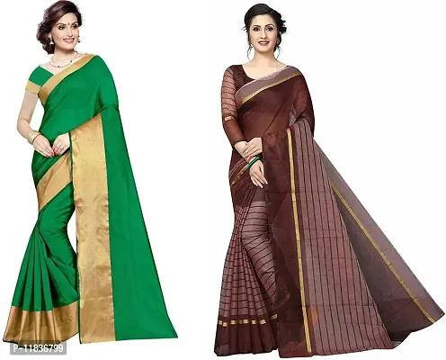 Beautiful Georgette Saree with Blouse Piece Pack Of 2-thumb0