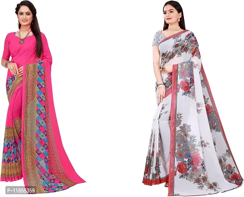 Beautiful Georgette Saree With Blouse Piece Pack Of 2