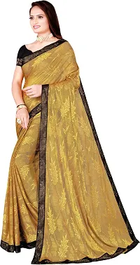 Beautiful Lycra Saree with Blouse Piece-thumb1