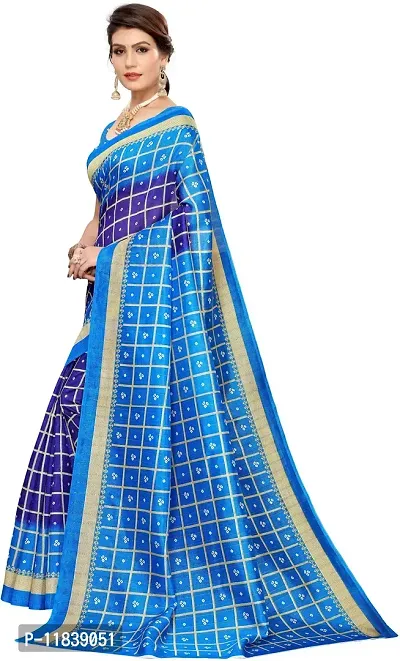 Beautiful Art Silk Saree with Blouse Piece-thumb2