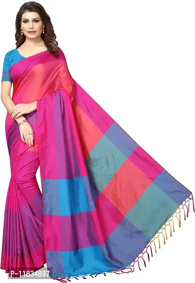 Beautiful Cotton Silk Saree with Blouse Piece-thumb0