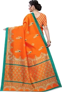 Beautiful Art Silk Saree with Blouse Piece-thumb1