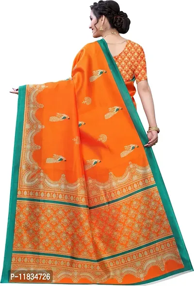 Beautiful Art Silk Saree with Blouse Piece-thumb2