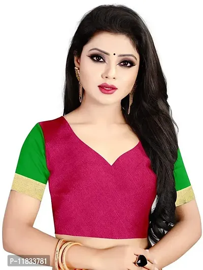 Beautiful Silk Blend Saree with Blouse Piece-thumb2