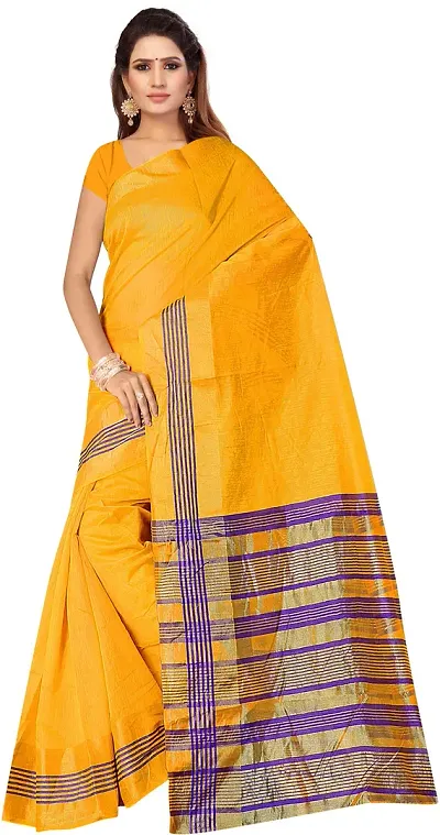 Trending Art Silk Saree with Blouse piece 