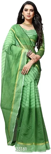 Beautiful Cotton Silk Saree with Blouse Piece-thumb0