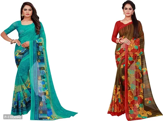 Beautiful Georgette Saree with Blouse Piece Pack Of 2