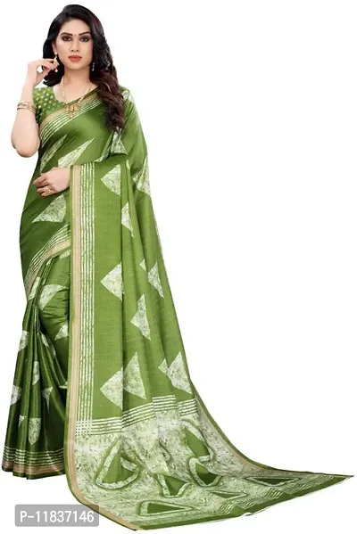 Beautiful Art Silk Saree with Blouse Piece-thumb0