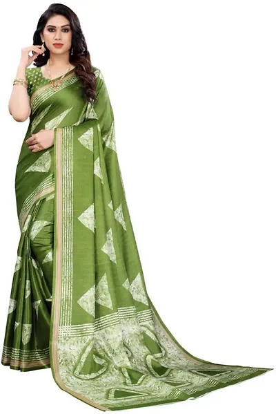 Beautiful Art Silk Saree with Blouse Piece