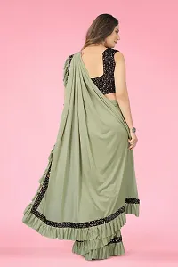 Beautiful Lycra Saree with Blouse Piece-thumb1