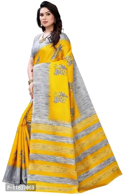 Beautiful Art Silk Saree with Blouse Piece-thumb2