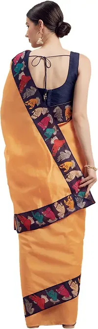 Beautiful Silk Blend Saree with Blouse Piece-thumb1