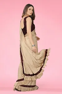 Beautiful Lycra Saree with Blouse Piece-thumb1